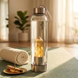 Citrine Crystal Water Bottle - Success and Abundance