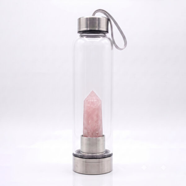 Rose Quartz Crystal Water Bottle - Love & Harmony
