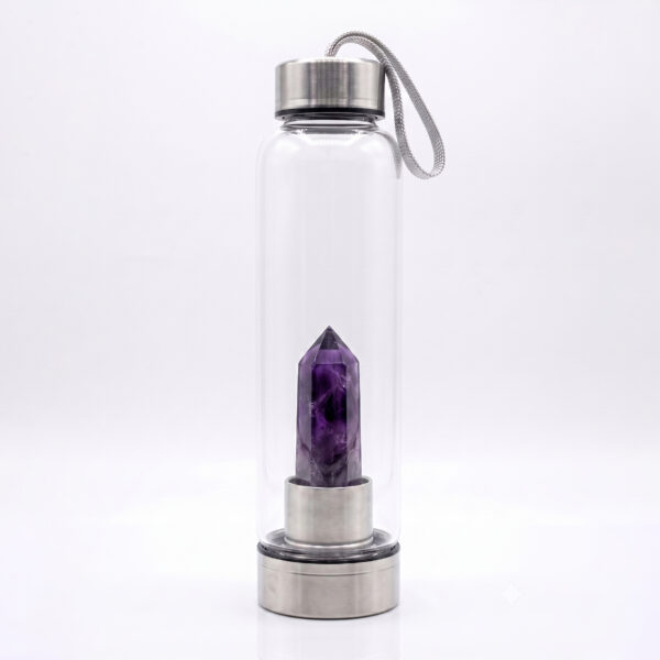 Amethyst Crystal Water Bottle — Calm & Clarity