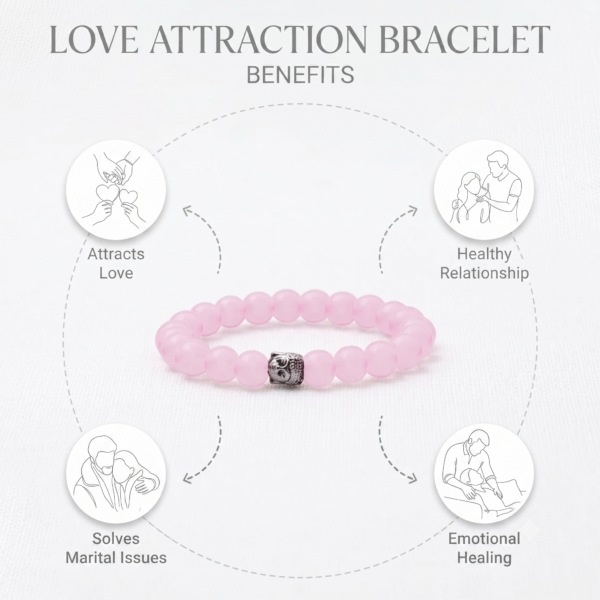 Love Attraction Bracelet — Rose Quartz · Heart Chakra · Unconditional Love