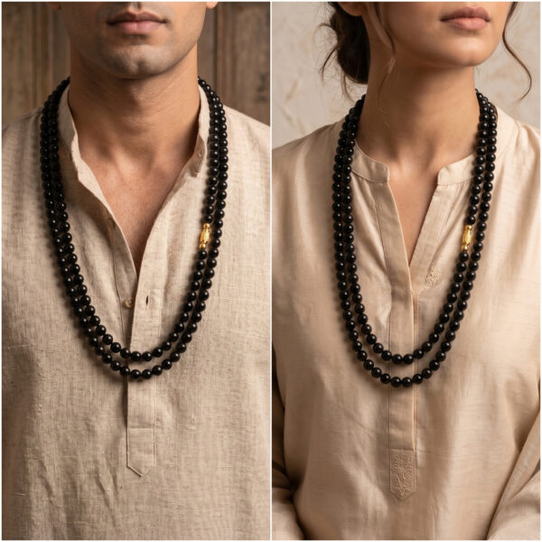 Black Obsidian Mala — 8mm · 108 Beads · 100% Authentic Crystal