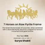 7 Horses on Raw Pyrite Frame