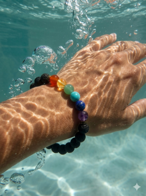 Lava Stone with 7 Chakra Bracelet — Balance · Grounding · Full Body Healing