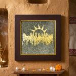 7 Horses on Raw Pyrite Frame